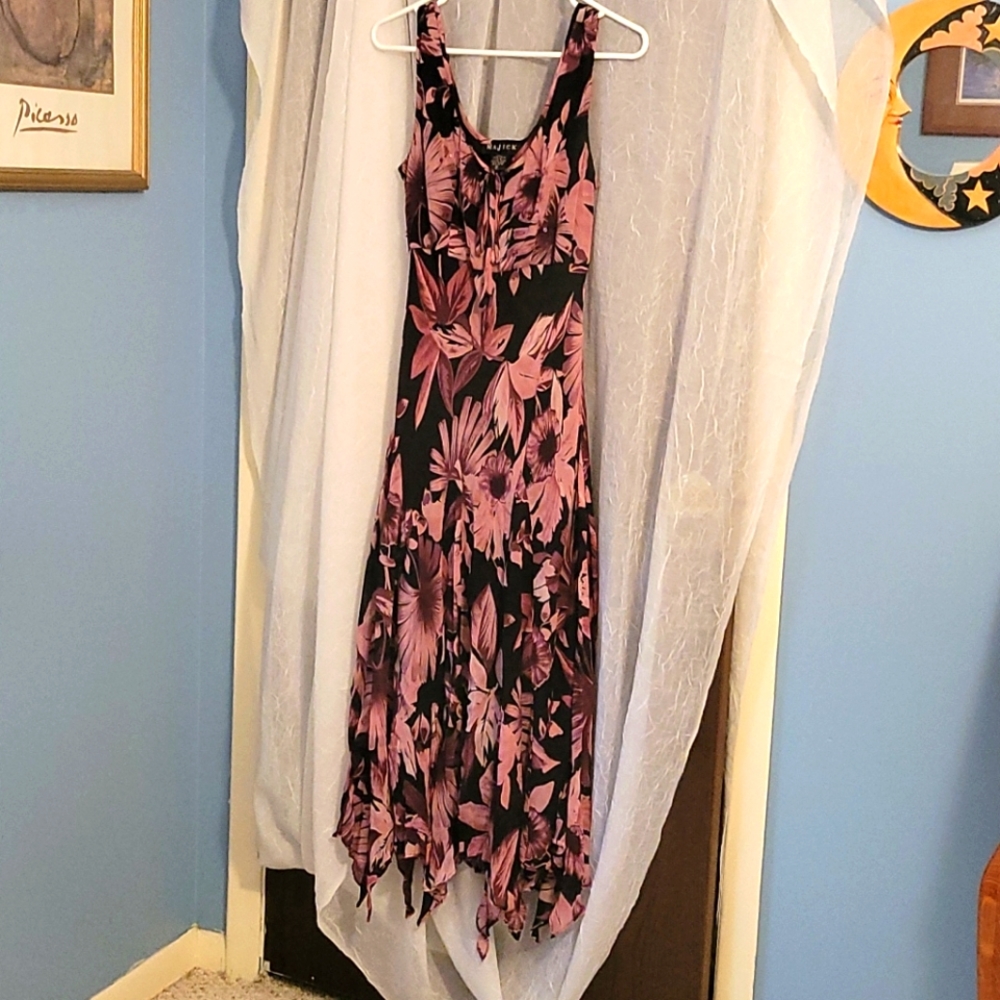 Black and pink flower Majick dress size medium
